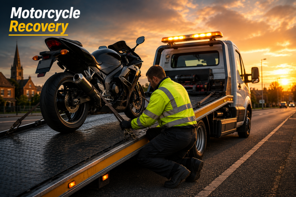 Motorcycle Recovery at Sunset