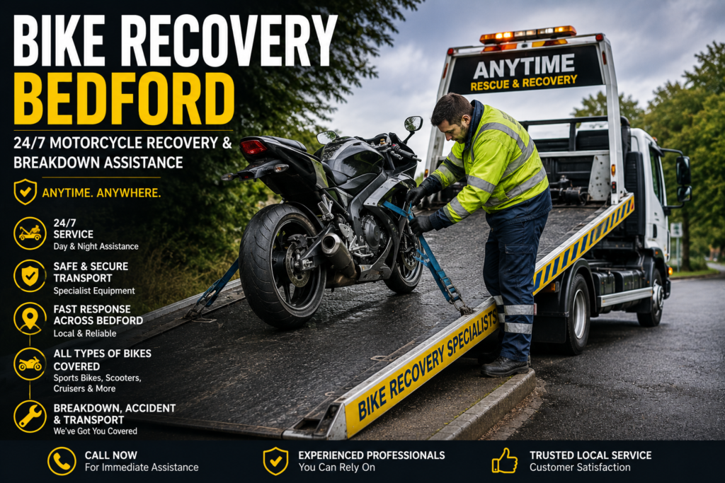 Motorcycle recovery service on the road