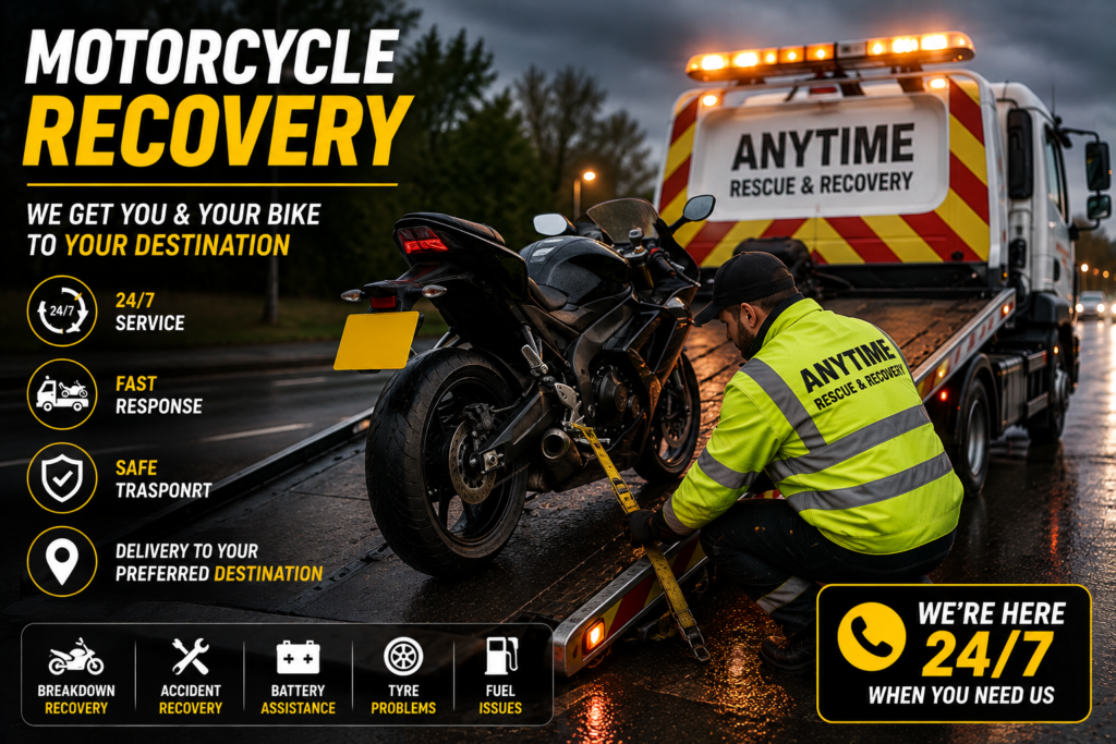 Motorcycle Recovery by Anytime Rescue Bedford