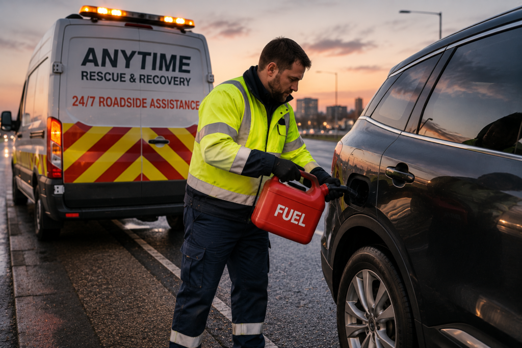 Roadside Fuel Assistance at Sunset